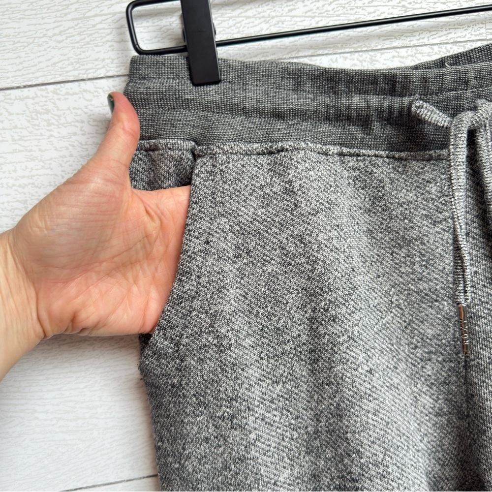 Roxy Heather Gray Jogger Sweatpants Knit Fleece Drawstring Women's Medium Cozy - Picture 3 of 10